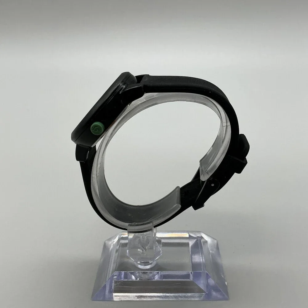 Lacoste Boys Watch 33mm Black Green Dial Silicone 50M WR Sport New Battery